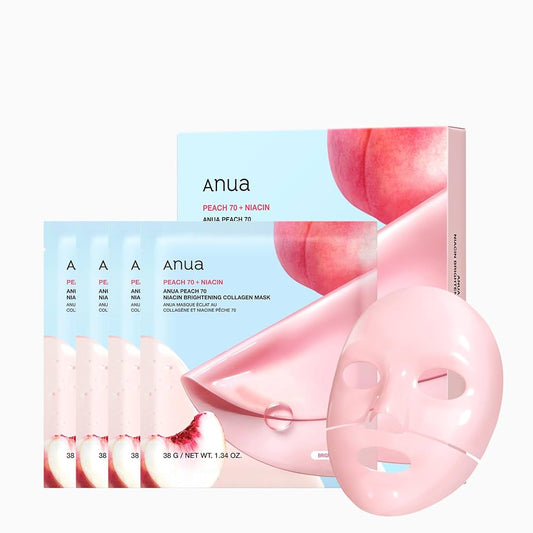 ANUA Peach 70 Niacinamide Brightening  Collagen Mask (4ea)